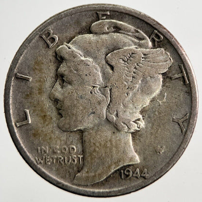 1944 US USA Mercury Dime Silver Coin | Fine Collectable Grade