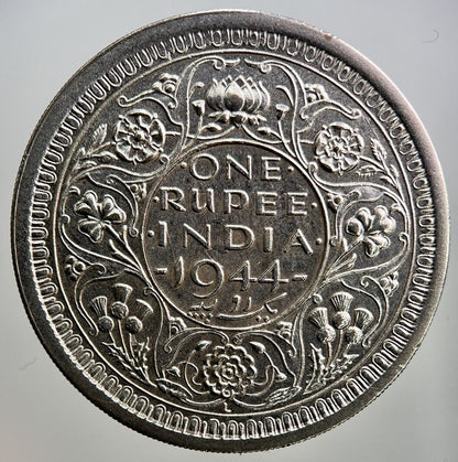 1944 India 1 One Rupee Silver Coin | Very High Grade | a256