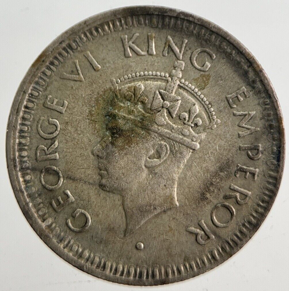 1945 India 1/4 Quarter Rupee Silver Coin | Very High Grade | a4698