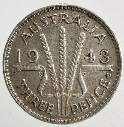 1943 - D Australia Threepence Silver Coin | Fine Collectable Grade