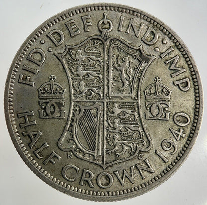 1940 George VI Half - Crown Silver Coin | Fine Collectable Grade