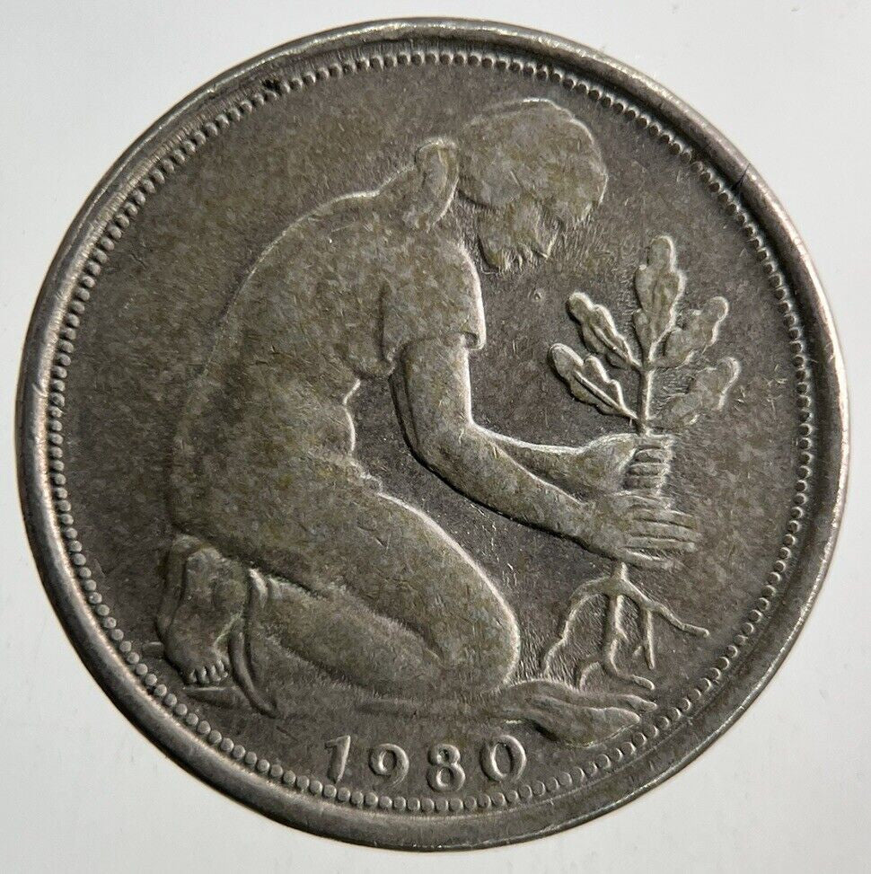 1980 Germany 50 Pfennig Coin | Fine Collectable Grade