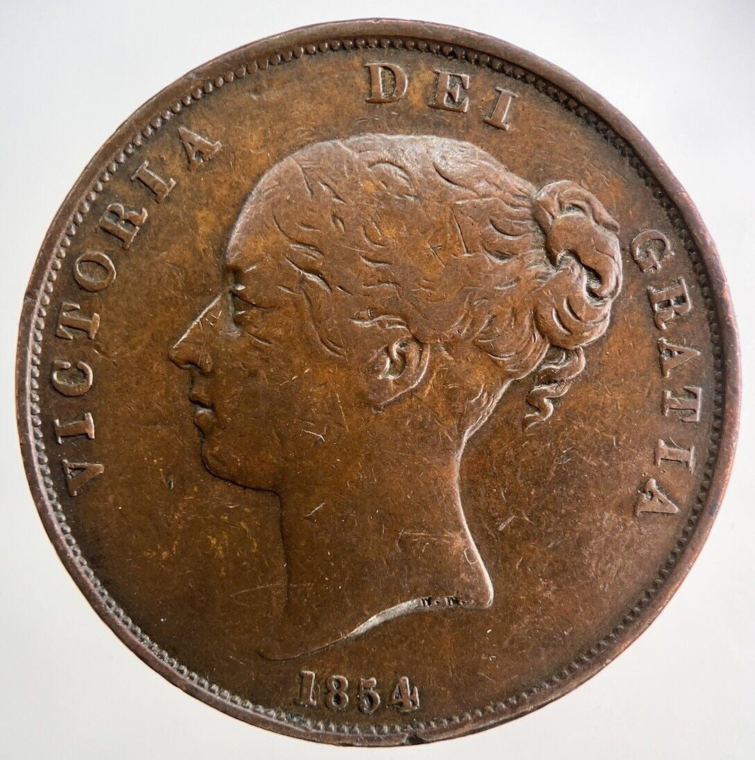 1854 Victoria One Penny Coin | Fine Collectable Grade
