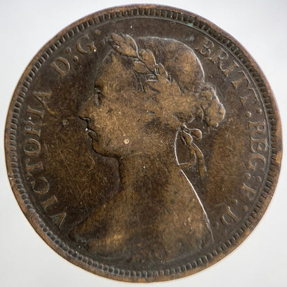 1884 Victoria Half-Penny | British Copper Coin | Collectable Grade | a1088