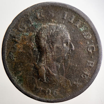 1806 George III 3rd Half - Penny Coin | Collectable Grade | a3658