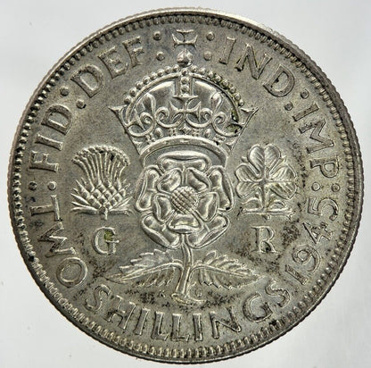 1945 George VI Florin Silver Coin | Very High Grade