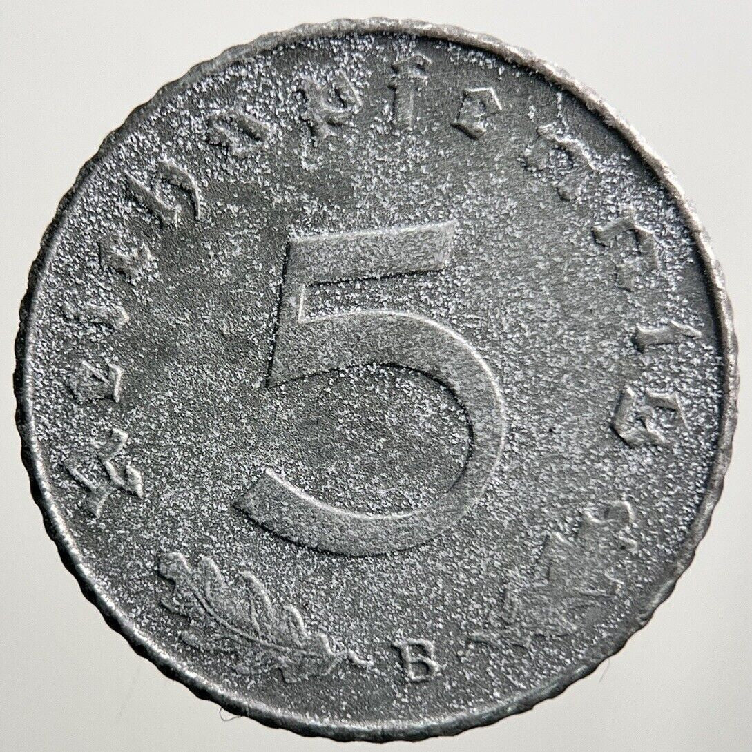 1941-B Germany Nazi 5 Pfennig Coin | Collectable Grade | a1012