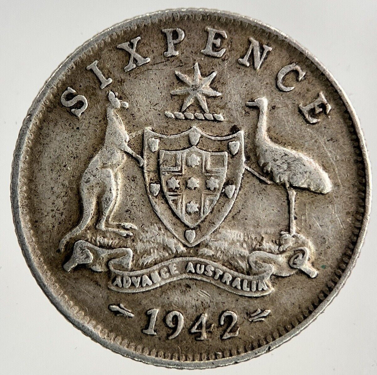 1942 Australia Sixpence Silver Coin | Fine Collectable Grade