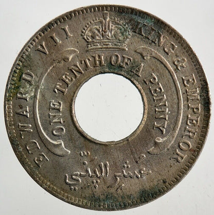 1908 West Africa 1/10th One Tenth Of A Penny Coin | Very High Grade