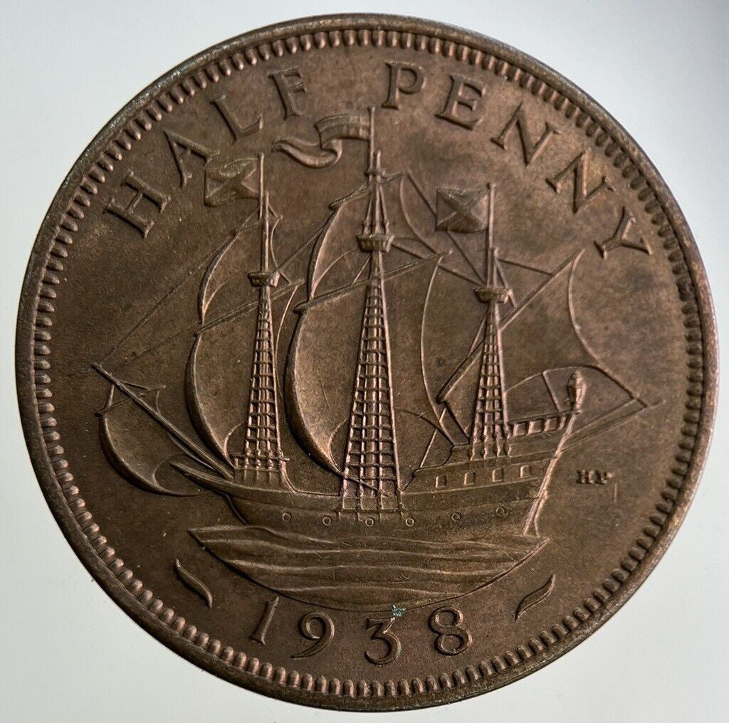 1938 George VI Half-Penny Coin | Very Fine Grade