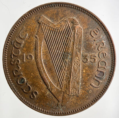 1935 Irish One Penny Coin | Fine Collectable Grade