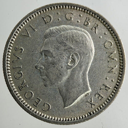 1944 George VI Sixpence Silver Coin | Very High Grade