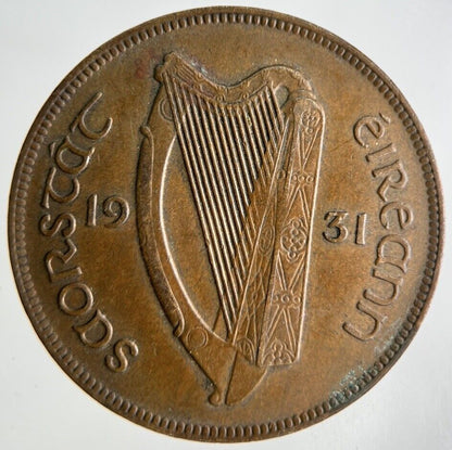 1931 Irish One Penny Coin | Very High Grade