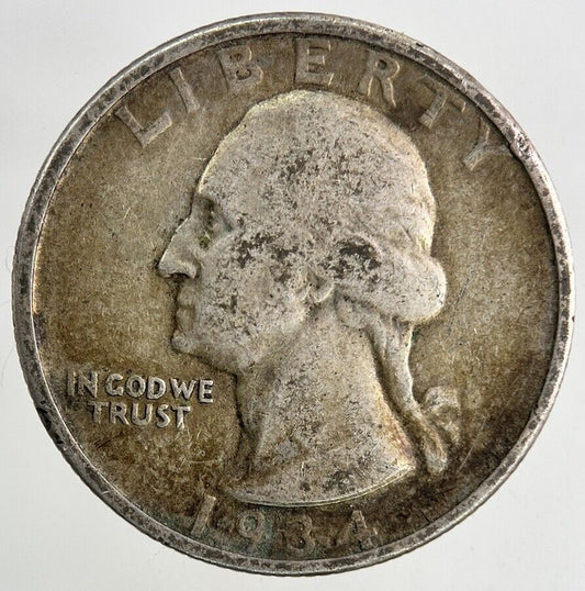 1934 US USA Quarter Dollar Silver Coin | Collectable Grade