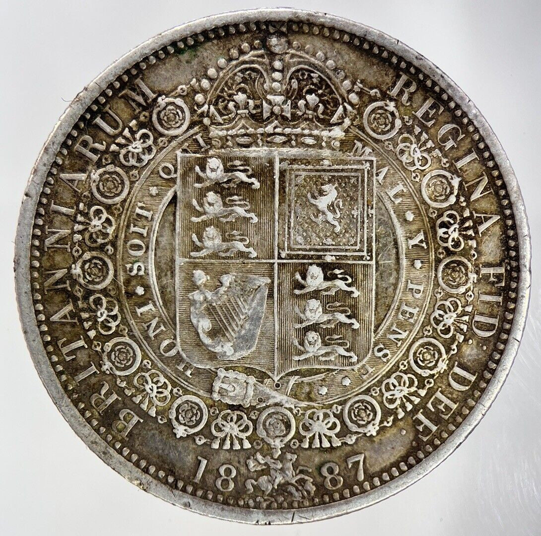 1887 Victoria Half - Crown Silver Coin | Very High Grade