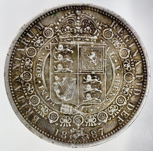 1887 Victoria Half - Crown Silver Coin | Very High Grade