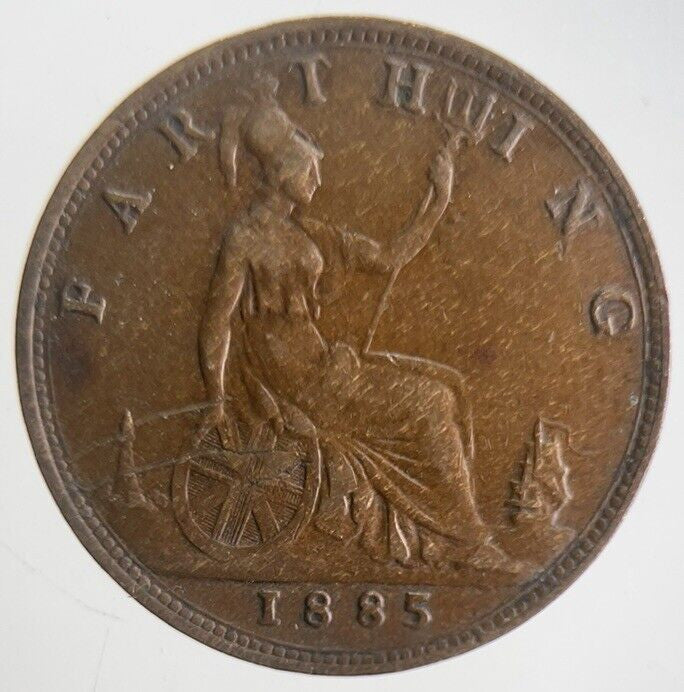 1885 Victoria Farthing Coin | Very High Grade | a4560