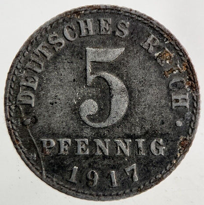 1917 Germany 5 Pfennig Coin | Collectable Grade