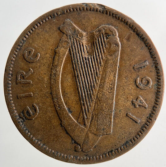 1941 Irish Half - Penny Pig Coin | Fine Collectable Grade