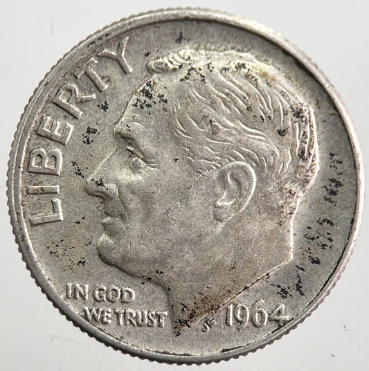 1964 - D US USA Roosevelt Dime Silver Coin | Very High Grade | a7824