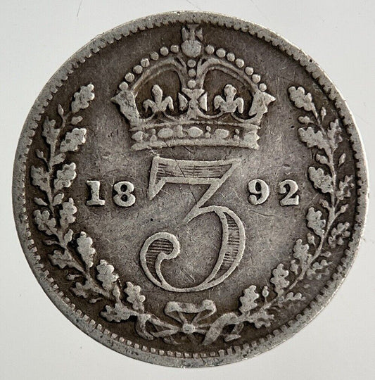 1892 Victoria Threepence Silver Coin | Fine Collectable Grade