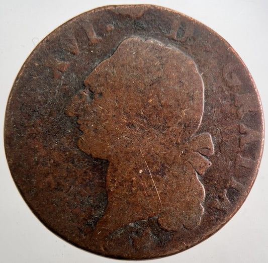 1774 - 1792 France 1 One Sol Coin Louis XVI | Collectable Grade