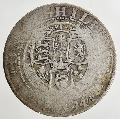 1894 Victoria Shilling Silver Coin | Fair Grade