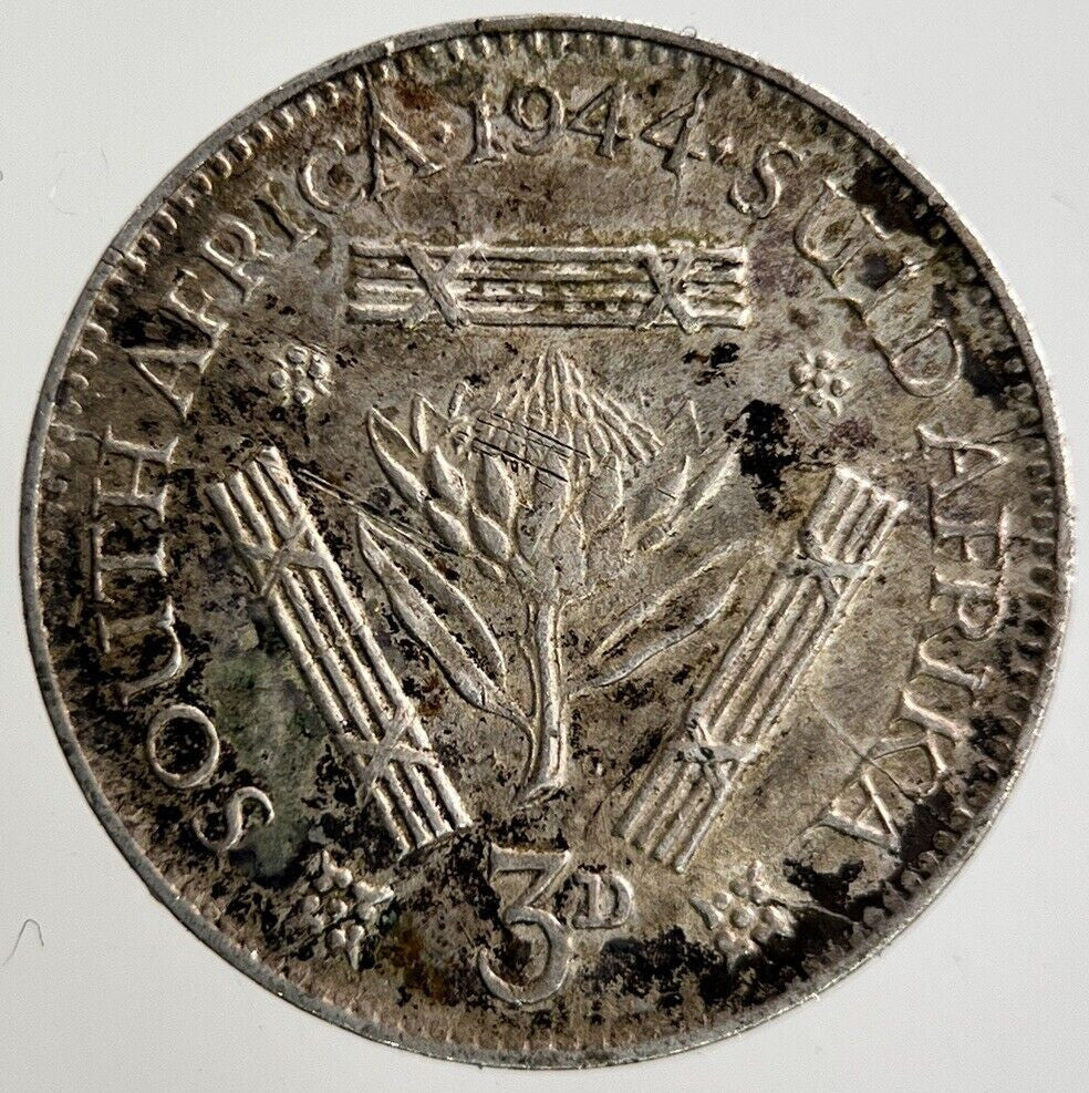 1944 South Africa Threepence Silver Coin | Fine Collectable Grade