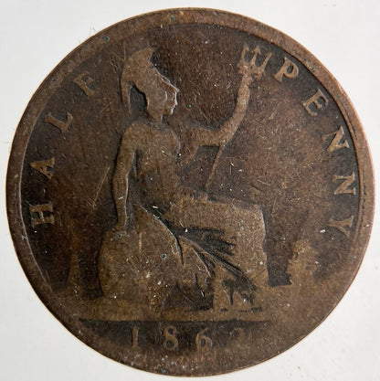 1863 Victoria Half-Penny Coin | Collectable Grade