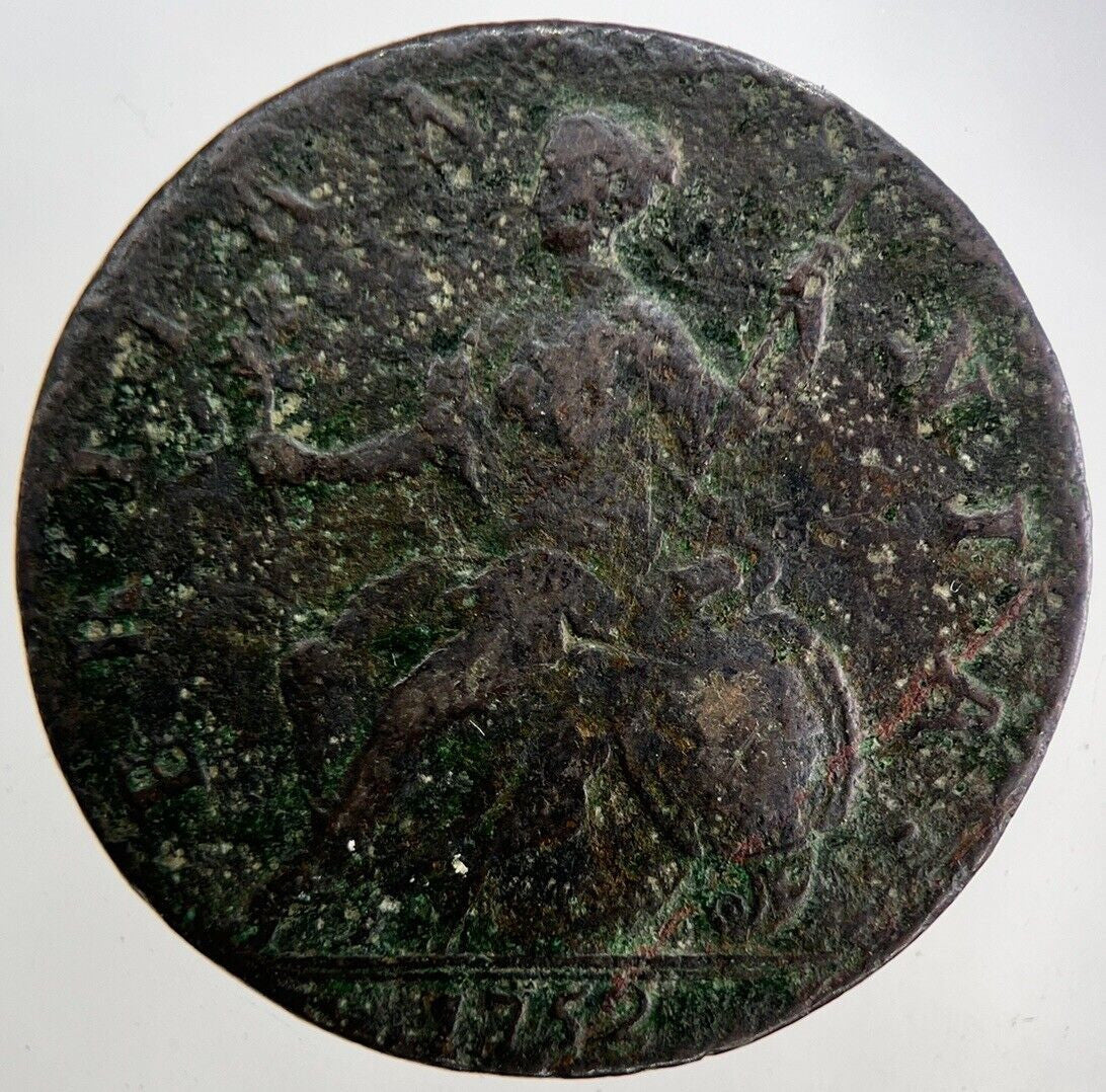 1752 George II 2nd Half-Penny Coin | Fine Collectable Grade