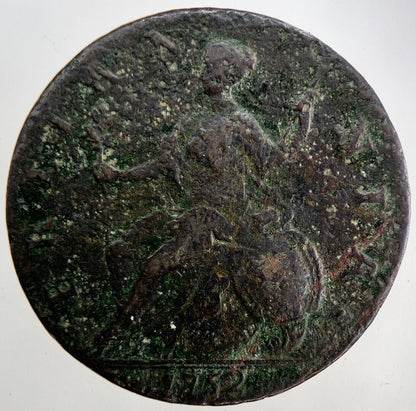 1752 George II 2nd Half-Penny Coin | Fine Collectable Grade