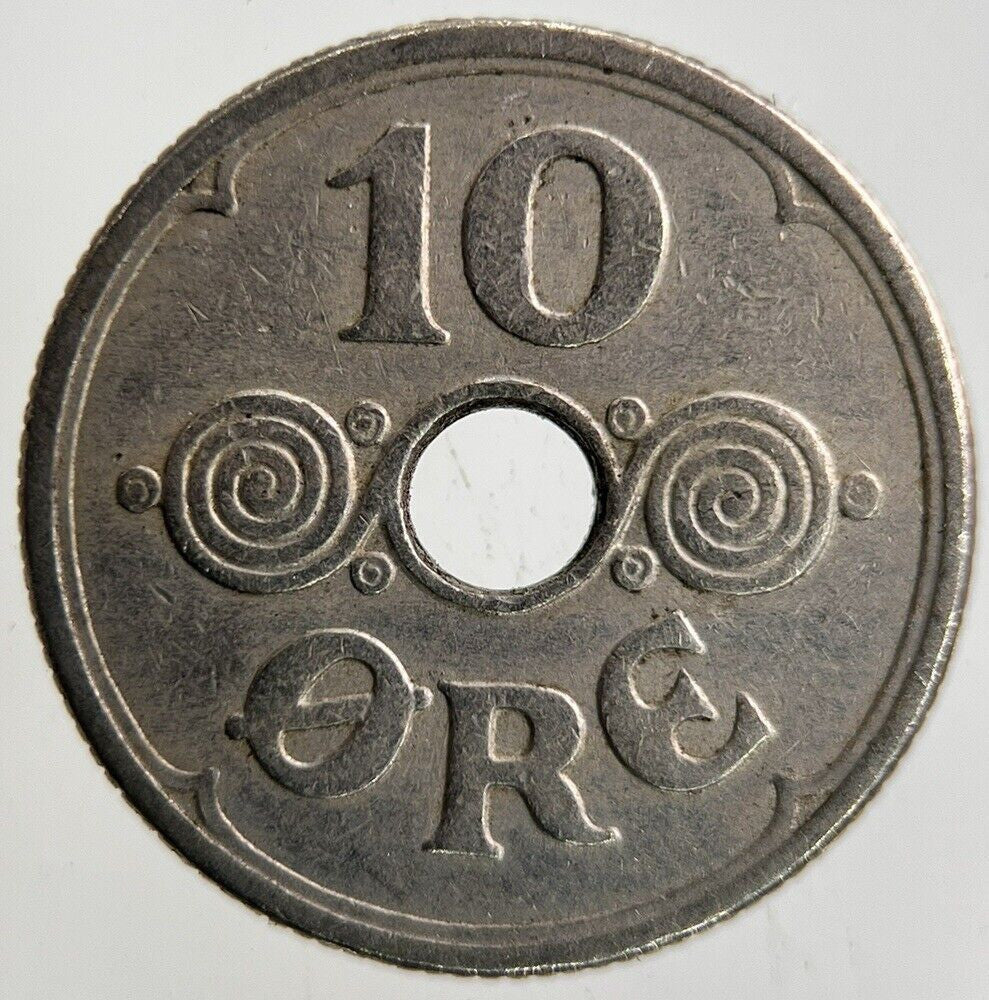 1929 Denmark 10 Ore Coin | Fine Collectable Grade