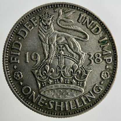 1938 George VI Shilling Silver Coin | Fine Collectable Grade