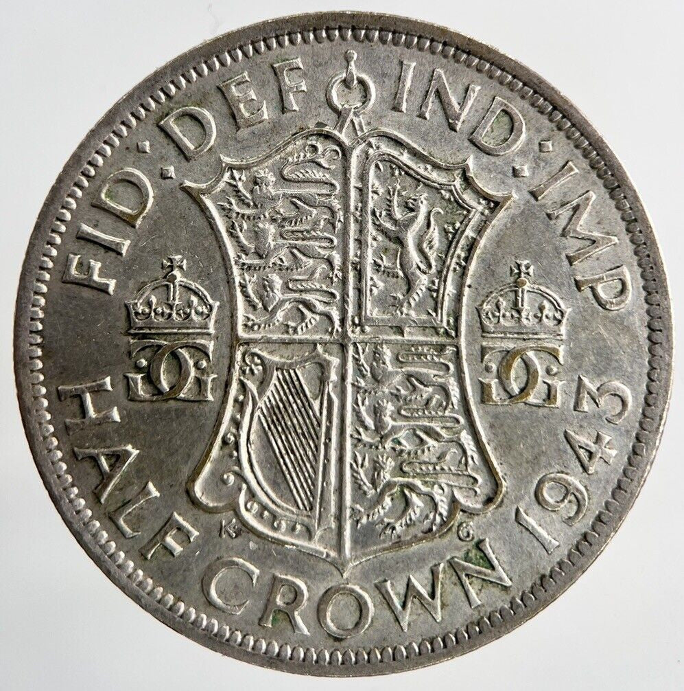 1943 George VI Half - Crown Silver Coin | Fine Collectable Grade
