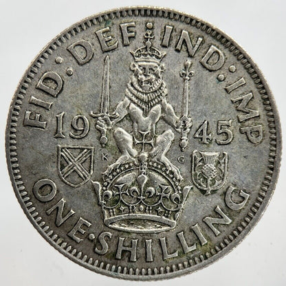 1945 George VI Shilling Silver Coin | Fine Collectable Grade