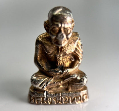 Thailand Vintage Thai Monk Charm Metal Statue | Height 2.5cm