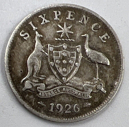 1926 Sixpence Australia Silver Coin | Collectable Grade | a111
