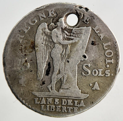 1792 France 15 Sols Silver Coin | Fine Collectable Grade
