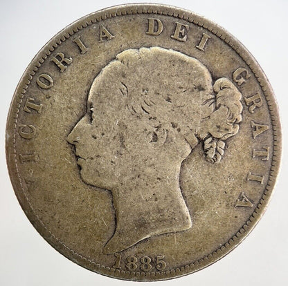 1885 Victoria Half - Crown Silver Coin | Fine Collectable Grade | a9737