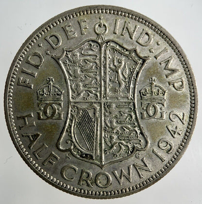 1942 George VI Half - Crown Silver Coin | Fine Collectable Grade