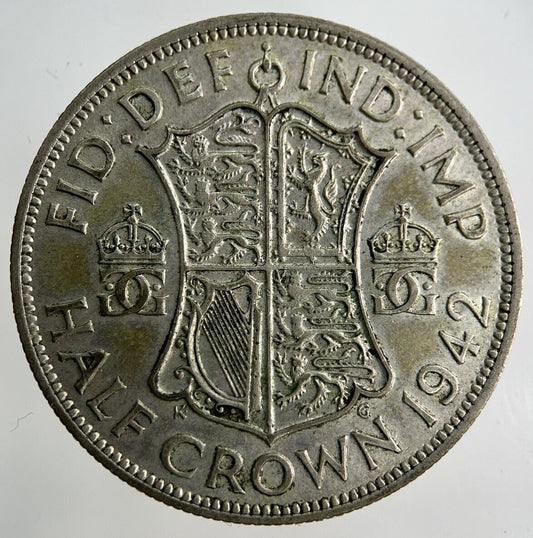 1942 George VI Half - Crown Silver Coin | Fine Collectable Grade