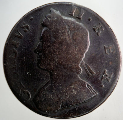 1734 George 2nd II Half - Penny Coin | Fine Collectable Grade | a6606