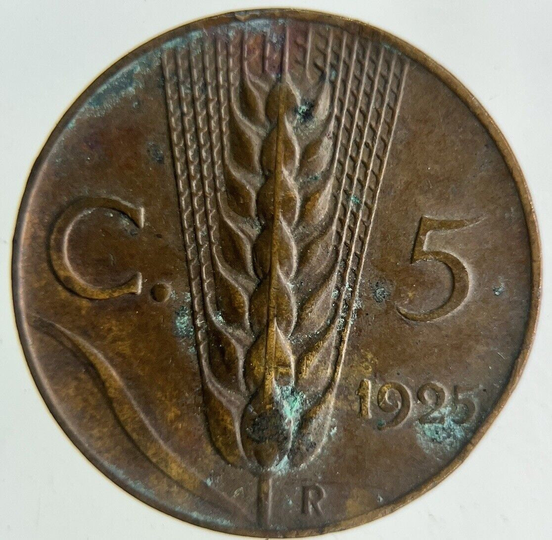 1925 Italy 5 Centesimi Coin | Fine Collectable Grade