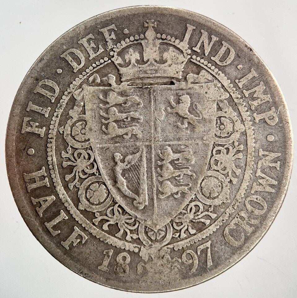 1897 Victoria Half - Crown Silver Coin | Fine Collectable Grade