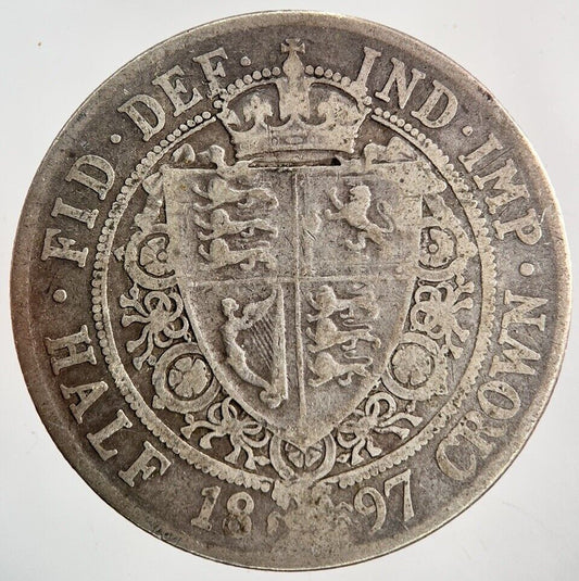 1897 Victoria Half - Crown Silver Coin | Fine Collectable Grade