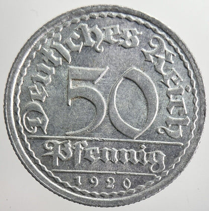1920 - A Germany 50 Pfennig Coin | Very High Grade | a8226