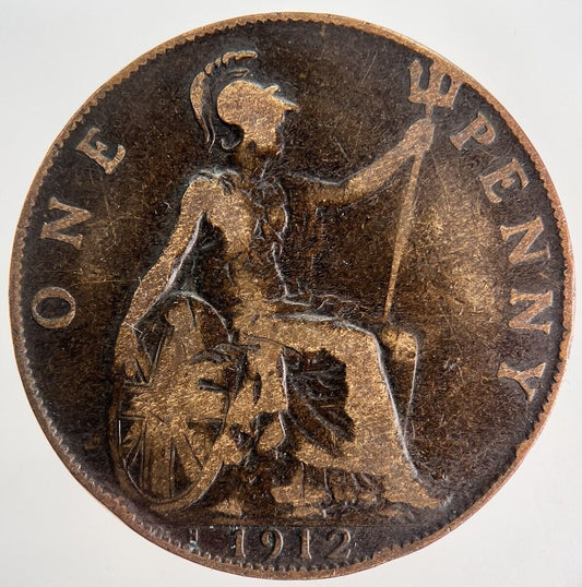 1912 - H George V One Penny Coin | Collectable Grade | a9915