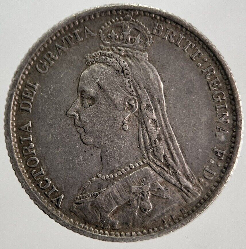 1889 Victoria Sixpence Silver Coin | Very High Grade | a7086