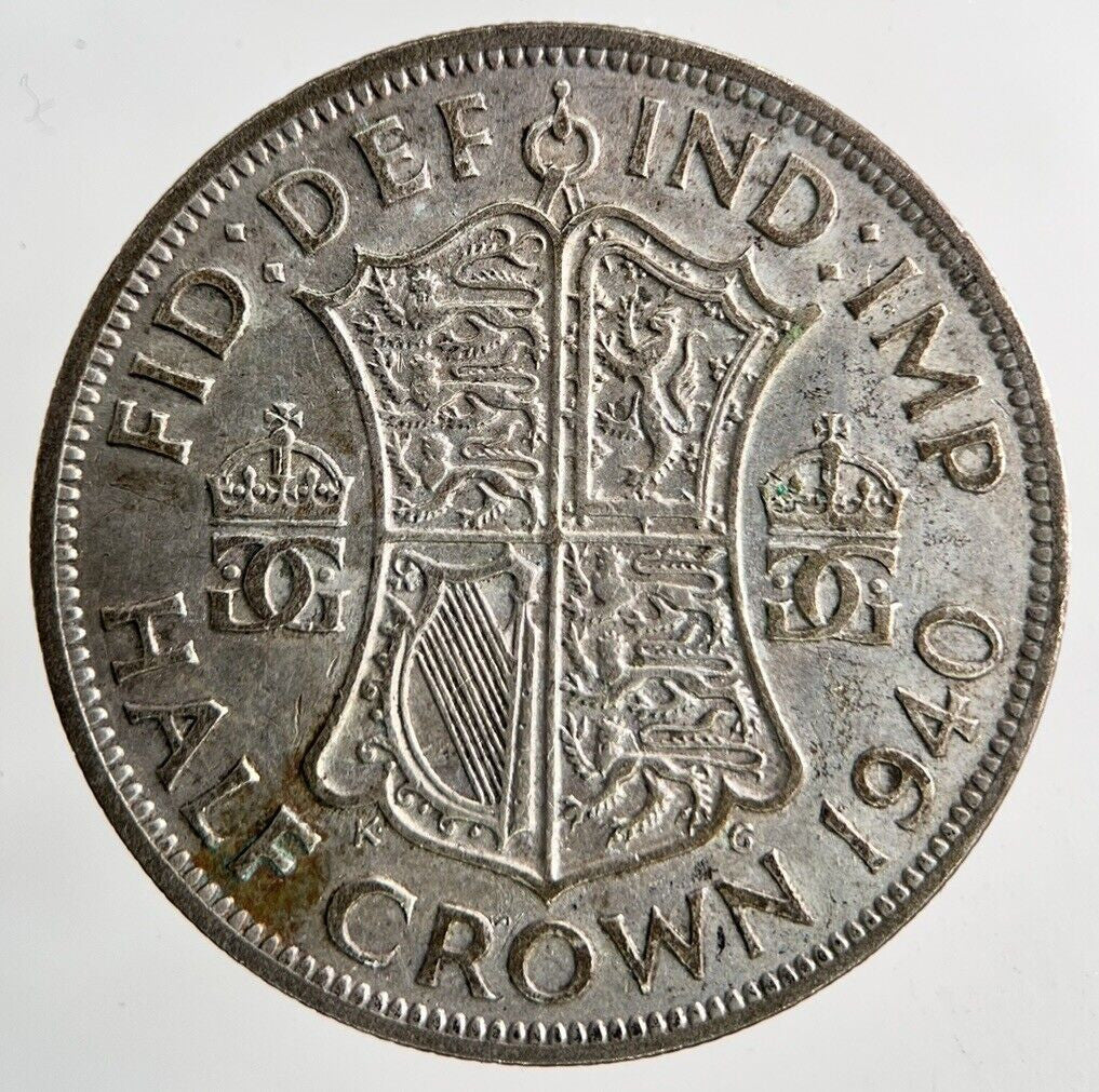 1940 George VI Half - Crown Silver Coin | Fine Collectable Grade