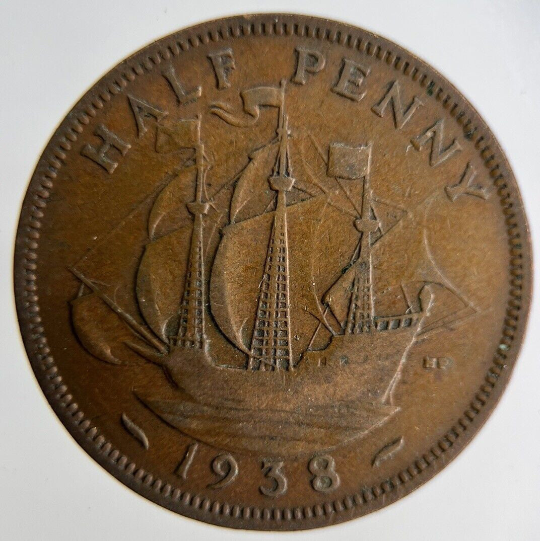 1938 George VI Half-Penny Coin | Fine Collectable Grade
